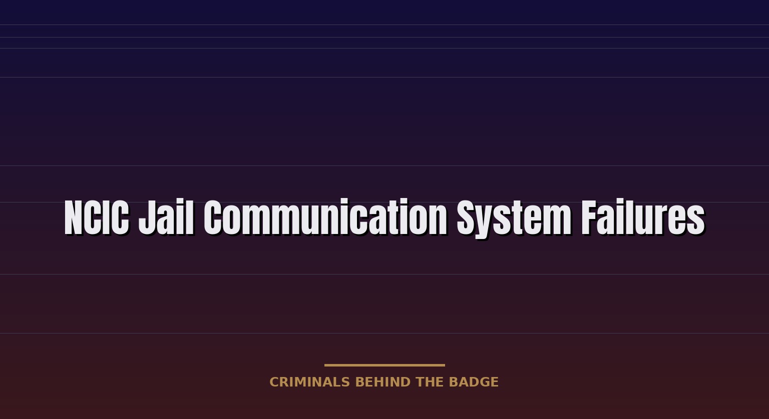 NCIC System Failures | Billing, Records, Transparency Issues